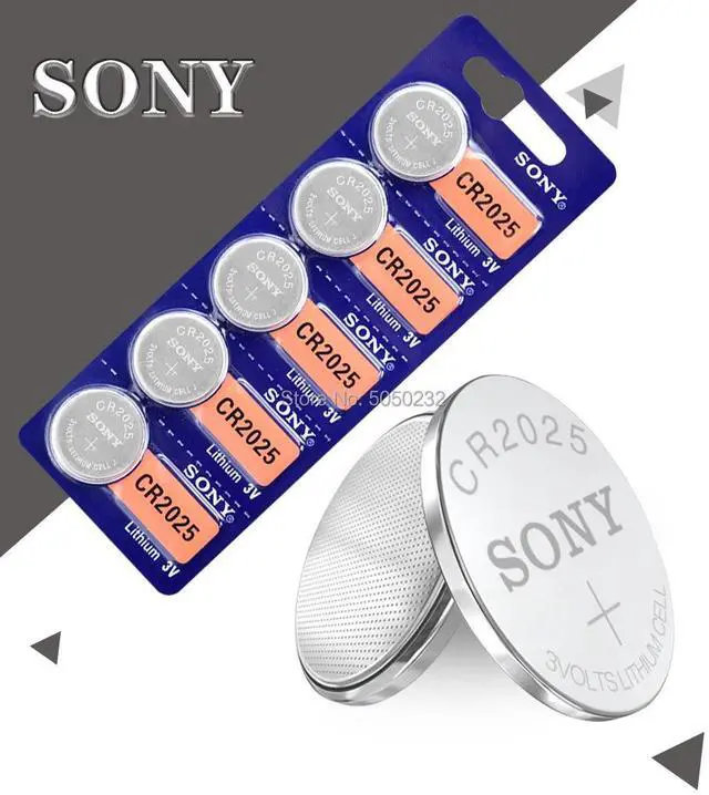 Alt view image 3 of 6 - 5PCS FOR SONY cr2025 Button Cell Batteries cr 2025 DL2025 LM2025 3V Lithium Coin Battery For Watch Weight Scale