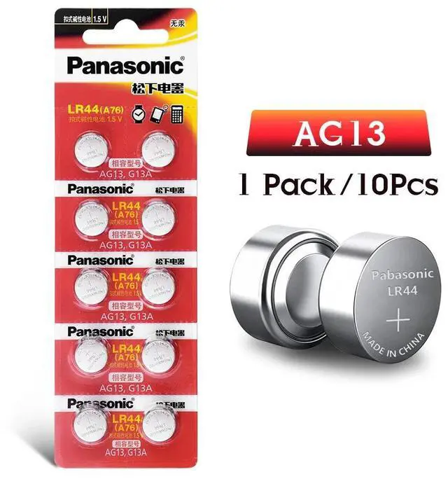 Alt view image 2 of 6 - 10pcs 1.5V Button Cell Battery lr44 Lithium Coin Batteries A76 AG13 G13A LR44 LR1154 357A SR44 Original