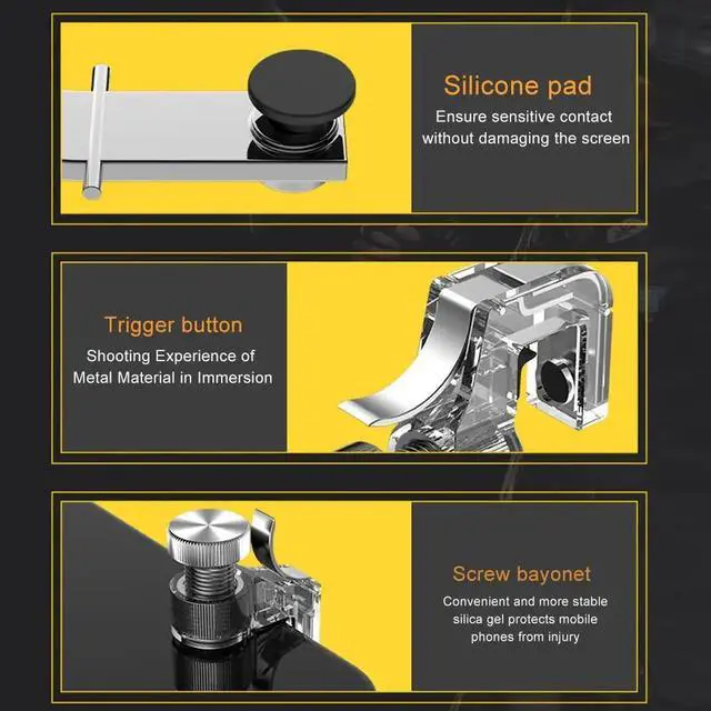 Alt view image 4 of 6 - Mobile Phone Gaming Trigger Joysticks for PUBG Gamepad Fire Button Aim Key L1 R1 Shooter Controller Joystick for Pubg