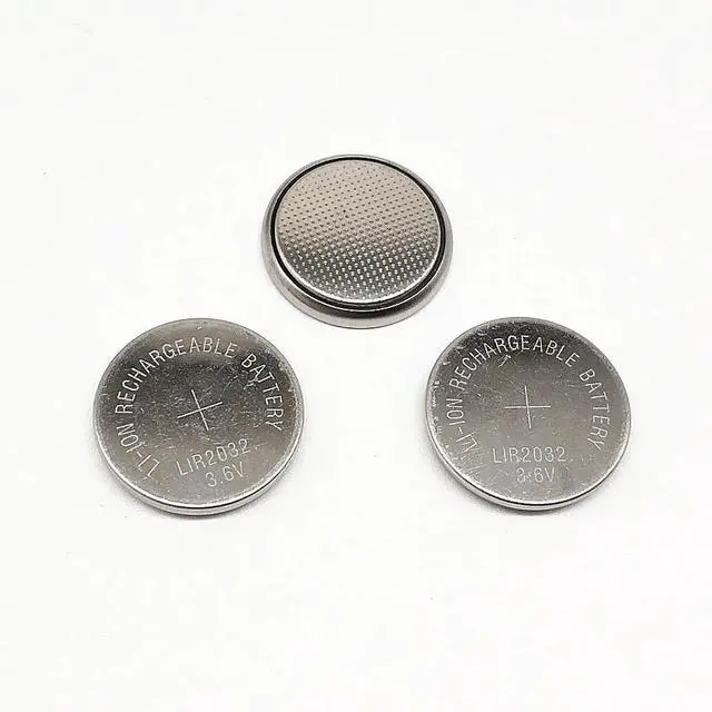 Main image of 2pcs LIR2032 3.6V rechargeable button battery instead of CR2032 Remote control battery