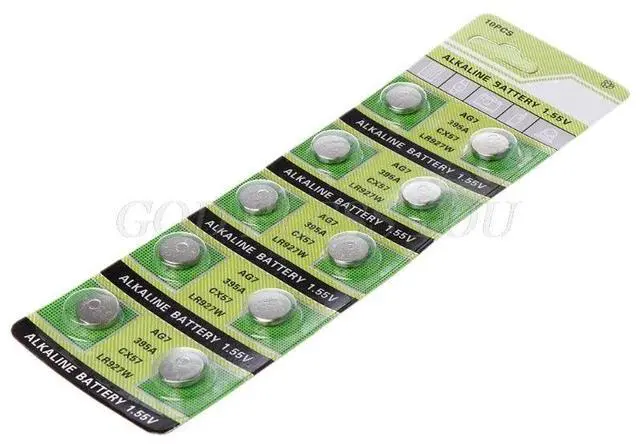 Alt view image 3 of 6 - 10Pcs Alkaline Battery AG7 1.55V Button Coin Cell Watch Batteries LR927 LR57 SR927W 399 GR927 395A Drop Shipping