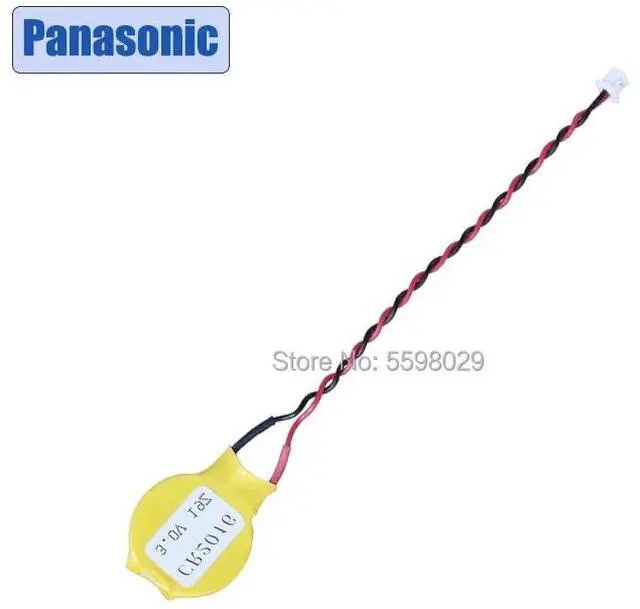 Alt view image 2 of 6 - Battery CR2016 2016 Button Battery with Wire and Plug CMOS 3V BIOS Battery