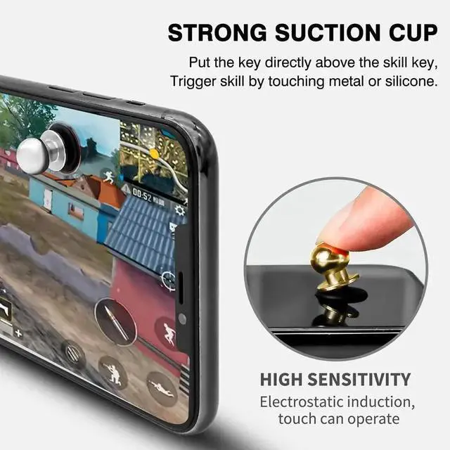Alt view image 4 of 6 - Mini Game Rocker, PUBG Mobile Controller, Phone Game Joystick, Four Fingers, Suction Cup, Touch Button, Gamepad, Controller