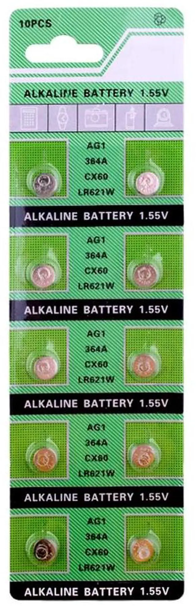 Alt view image 2 of 6 - 40Pcs/lot AG1 AG 1 Watch Clock Battery Pilas LR621 LR 621 LR621W SR621SW SR621 1.55V Button Coin Cell Batteries