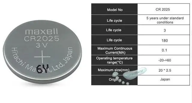 Alt view image 3 of 3 - 4pc maxell cr2025 Button Cell Batteries cr 2025 3V Lithium Coin Battery For Watch Calculator Weight Scale