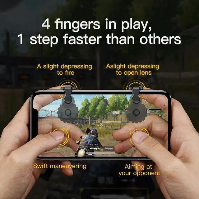 Alt view image 2 of 6 - Baseus Gamepad Joystick For PUBG Joypad Trigger Fire Button Aim L1 R1 Key L1R1 Shooter Controller For PUBG Mobile Phone Game Pad