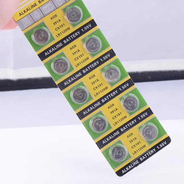 Alt view image 4 of 6 - 10pcs AG8 AG 8 LR1120 Watch Clock Pilas GP391 SR1120W Alkaline Coin Cell Button Batteries For Relogio Celular Calculator