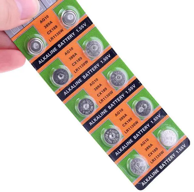 Alt view image 3 of 6 - 20Pcs AG10 Calculators Computers 1.55V LR54 189 Alkaline LR1130 L1131 389 Batteries Button Cell Coin For Clocks Watches Battery