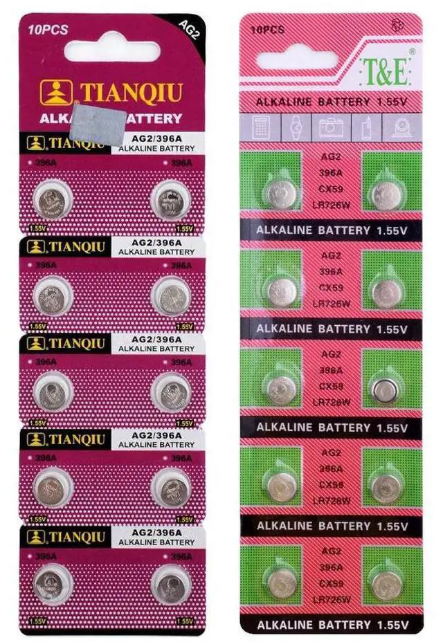 Alt view image 5 of 5 - 10 Pcs 1.55V AG2 Alkaline Batteries For Watch Toys Clocks G2 396A LR726 SR726W GP397 1164SO SR59W SR726 Coin Button Cell