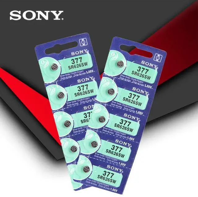 Main image of 10pcs Sony 377 SR626SW SR626 AG4 1.55V Silver Oxide Watch Battery SR626SW 377 Button Coin Cell MADE IN JAPAN