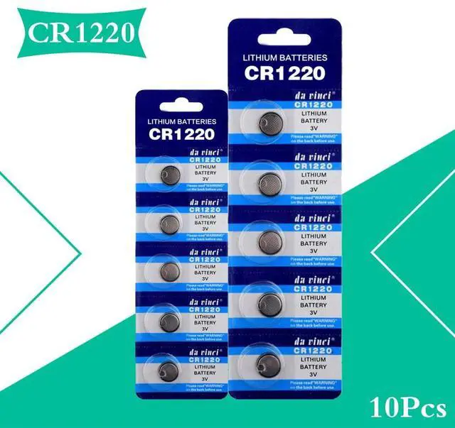 Alt view image 2 of 5 - 10Pc 3V Button Batteries CR1220 DL1220 BR1220 LM1220 Cell Coin Lithium BatteryCR 1220 For Watch Electronic Toy Remote
