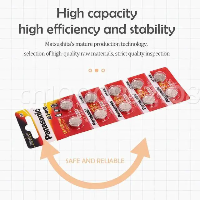 Alt view image 4 of 6 - 8PCS  LR1130 LR 1130 1.5V Button Cell Coin 189 AG10 V10GA L1131 SR1130W SR1130 389 LR54 SR54 Watch Alkaline Battery