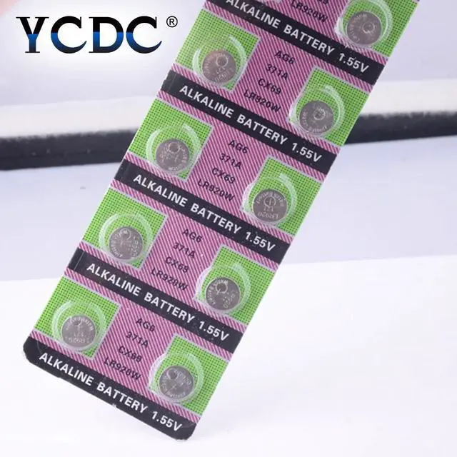 Alt view image 6 of 6 - 20pcs/pack 1.55V AG6 Button Battery SR927 171 LR920 371 L921 Cell Coin Alkaline Batteries 371A CX69 LR920W For Watch Toys Remote