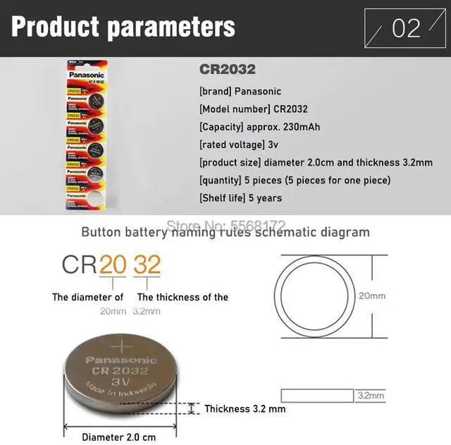 Alt view image 3 of 6 - 20pcs  cr2032 cr 2032 3V Lithium Battery For Watch computer Remote Control Calculator button cell coin battery