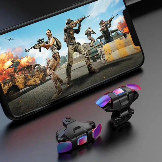 Alt view image 3 of 6 - Phone Mobile Gaming Trigger Fire Button Handle Shooter Game Joysticks Gamepad For PUBG Fire Shooting Aim Key L1R1 Controller