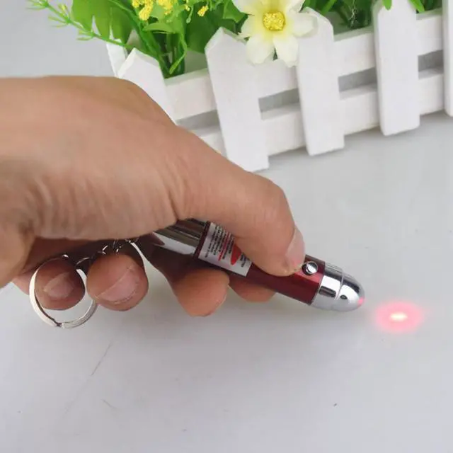 Alt view image 2 of 6 - Laser Funny Cat Stick  Cool 2 In1 Red Laser Pointer Pen With White LED Light Childrens Play Cat Toy Squishy Fidget Toys