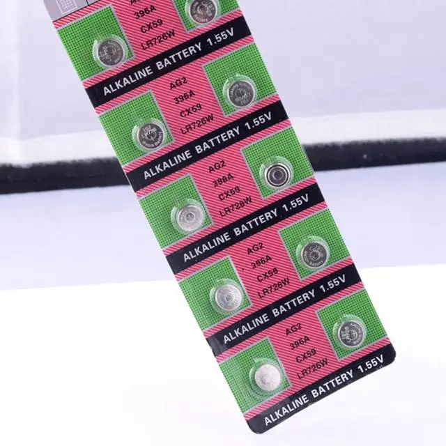 Alt view image 3 of 5 - 10 Pcs 1.55V AG2 Alkaline Batteries For Watch Toys Clocks G2 396A LR726 SR726W GP397 1164SO SR59W SR726 Coin Button Cell