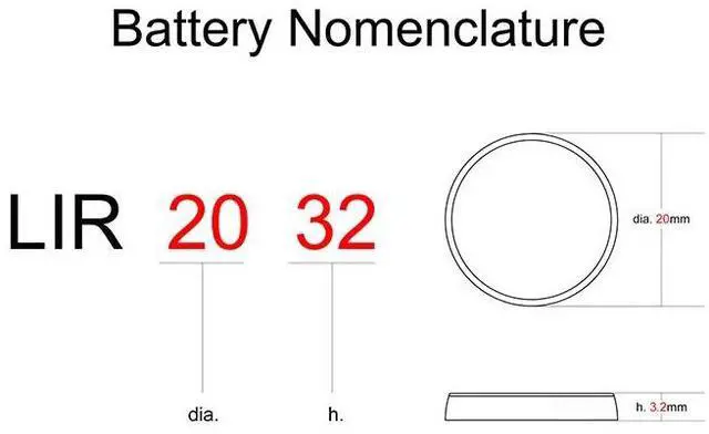 Alt view image 3 of 3 - Li-ion Rechargeable Battery LIR2032 3.6V Lithium Button Coin Cell Batteries Watch Cells LIR 2032 Replaces CR2032/ML2032