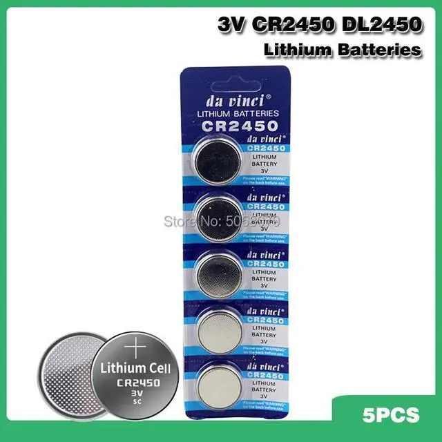 Main image of 5pcs CR2450 Button Batteries KCR2450 5029LC LM2450 Cell Coin Lithium Battery 3V CR 2450 For Watch Electronic Toy Remote