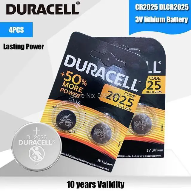 Main image of 4PCS for DURACELL CR2025 Button Cell Battery 3V Lithium Batteries for Watch Toy Computer Calculator Control DLCR 2025