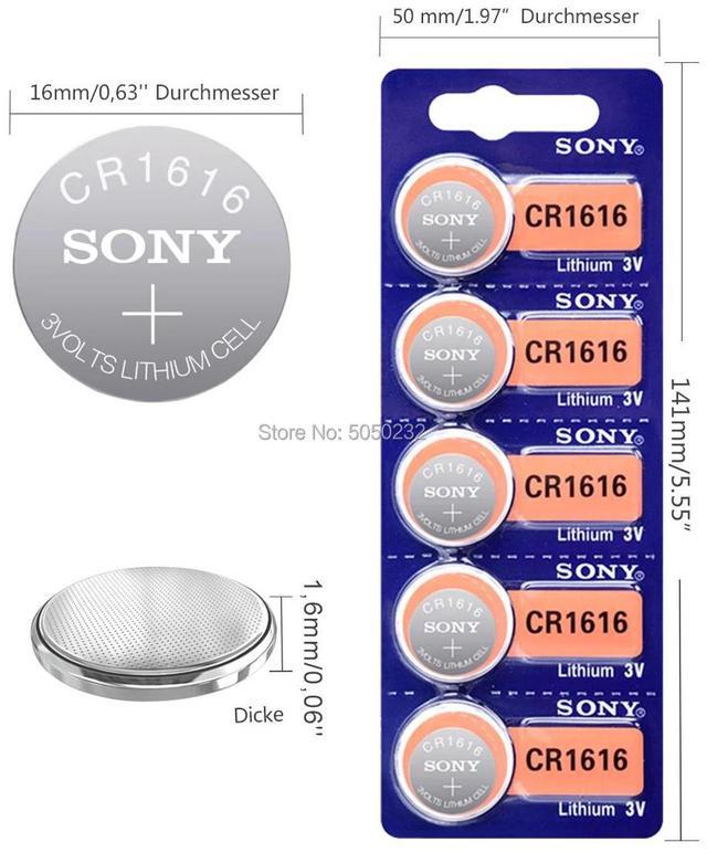 Alt view image 2 of 6 - 5PCS CR1616 Button Cell Coin Batteries FOR SONY cr 1616 3V Lithium Battery DL1616 ECR1616 LM1616 For Watch Toys