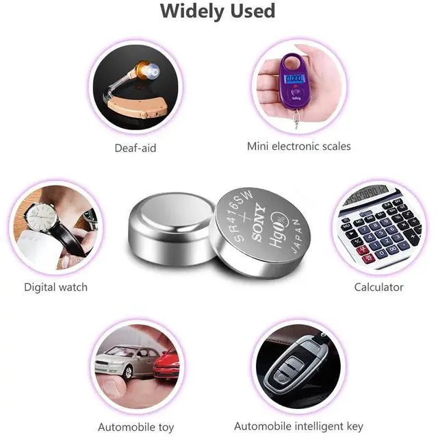 Alt view image 4 of 6 - 2020  10pcs/lot Sony 1.55V 337 SR416SW Silver Oxide Watch Battery LR416 337 SR416SW Button Coin Cell  0%Hg