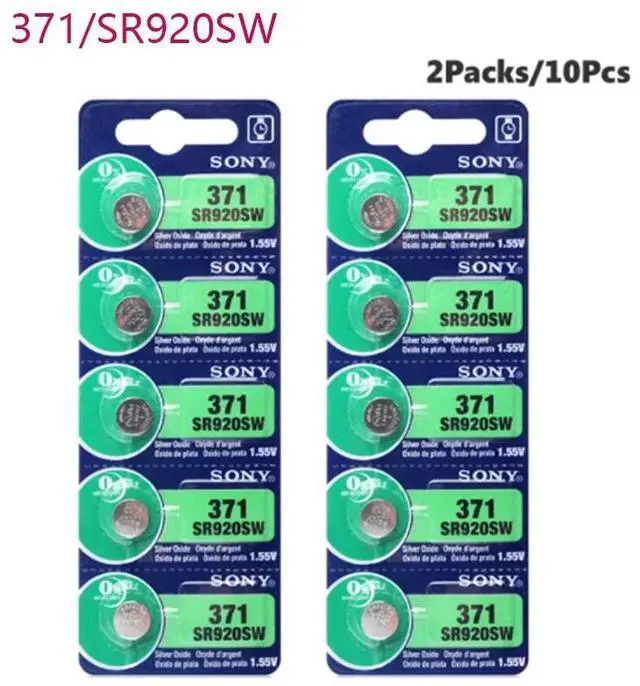 Main image of 10pcs Sony 45mAh 1.55V AG6 371 SR920SW LR920 171 370 L921 LR69 SR920 Button Batteries For Watch Toy Remote Cell Coin Battery