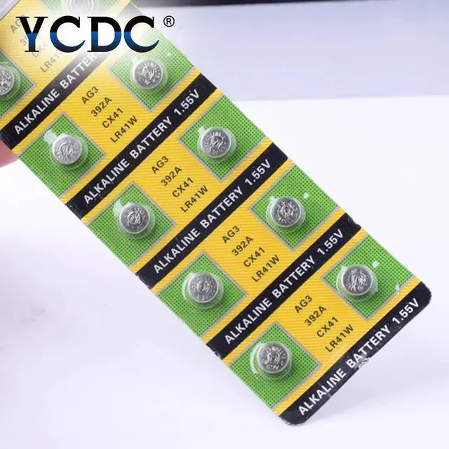 Alt view image 5 of 6 - 10pcs/pack AG3 LR41 392 Button Batteries SR41 192 Cell Coin Alkaline Battery 1.55V L736 384 SR41SW CX41 For Watch Toys Remote