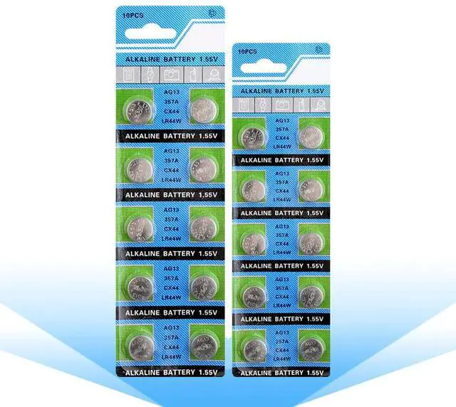 Alt view image 5 of 6 - 20x LR44 A76 AG13 Alkaline Coin Cell S76 S76E SR1154 SR44 SR44SW SB-A9 SG13 SP303 SR44W SR47 V13GA V303 V357 Button Battery
