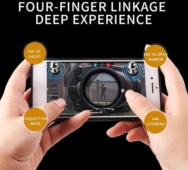 Alt view image 5 of 6 - Metal PUBG mobile phone screen trigger button suction cup, mobile game target button shooting, eating chicken game accessories