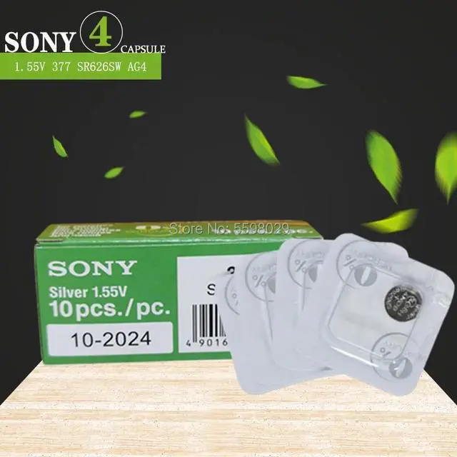 Main image of 4PCS Sony Single grain packing 377 AG4 LR626 626 1.55V sr626sw CX66 Watch Button Cell Battery For Watch Battery