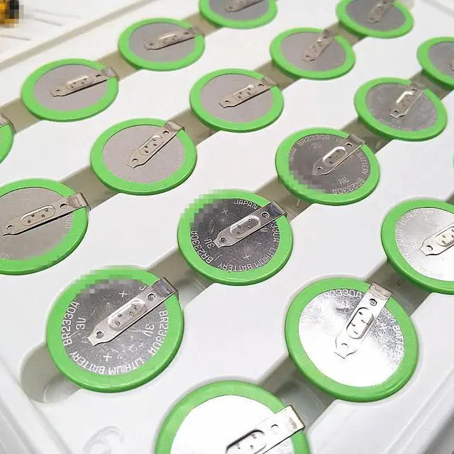 Alt view image 2 of 2 - 1pcs BR2330A/HDN with solder feet, high temperature resistant button motherboard battery 3V BR2330