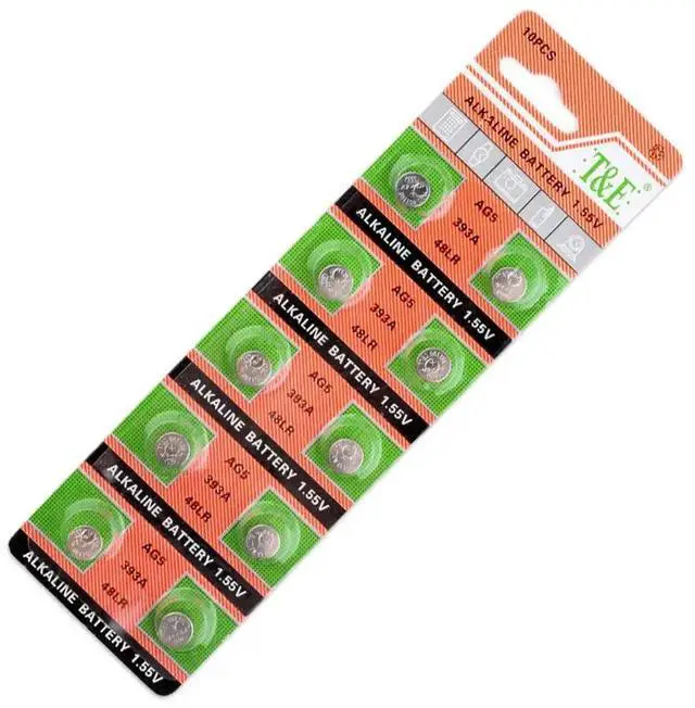 Alt view image 4 of 6 - 10pcs/pack Button Batteries AG5 LR754 393 Cell Coin Alkaline Battery  SR754 193  1.55V 393A 48LR G5A For Watch Toys Remote