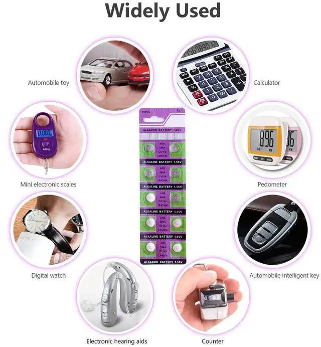Alt view image 6 of 6 - 10-pcs/pack AG9 LR936 394 Button Batteries SR936 194 Cell Coin Alkaline Battery 1.55V SR936SW CX194 For Watch Toys Remote