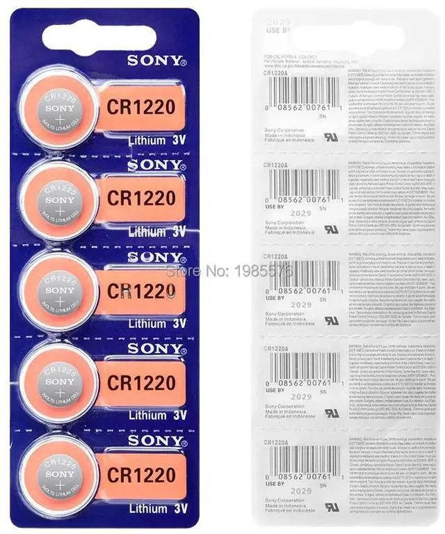 Alt view image 4 of 6 - 10pcs/lot For Sony CR1220 Button Cell Battery For Watch Car Remote Key cr 1220 ECR1220 GPCR1220 3v Lithium Batteries