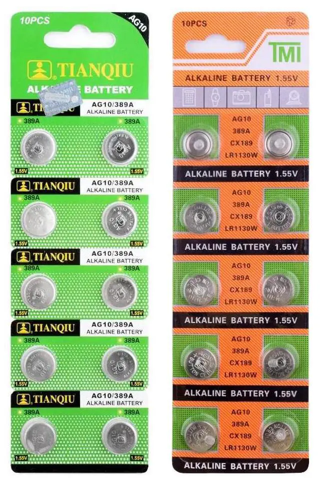 Alt view image 4 of 6 - AG10 10pcs/pack SR1130 Button Batteries 189 LR1130  LR54 Cell Coin Alkaline Battery 1.55V SR54 389 189 For Watch Toys Remote