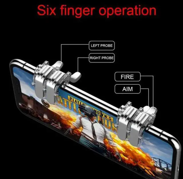 Alt view image 5 of 6 - 2020 R11S Metal PUBG Mobile Trigger Gamepad Gaming L1R1 Shooter Pubg Mobile Controller Smart Phone Fire Button Aim Key Joystick
