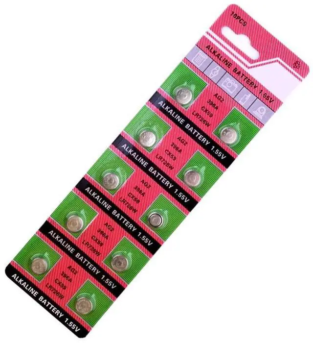Alt view image 3 of 6 - 10pcs  button batteries for SR726 196 397 unit coin alkaline batteries 1.55V AG2 SR726 LR59 for watch toy remote control