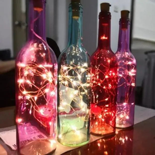 Alt view image 4 of 6 - 1M 10LEDs Garland Copper Wire Corker String Fairy Wine Bottle Lights for Glass Craft  Year Party Valentines Wedding DIY Decor