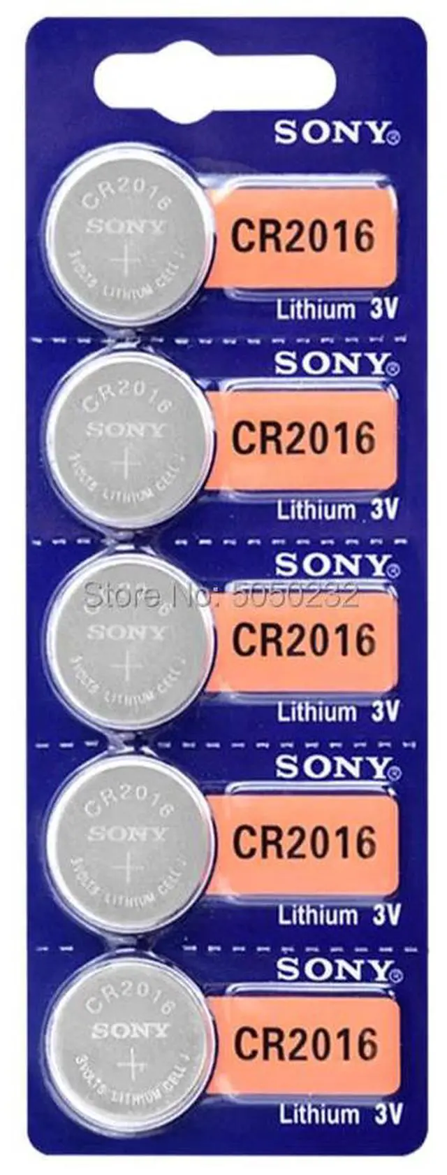 Alt view image 3 of 6 - 5pcs FOR SONY CR2016 Button Batteries 3V CR 2016 LM2016 BR2016 DL2016 Cell Coin Lithium Battery For Watch Electronic Toy Remote
