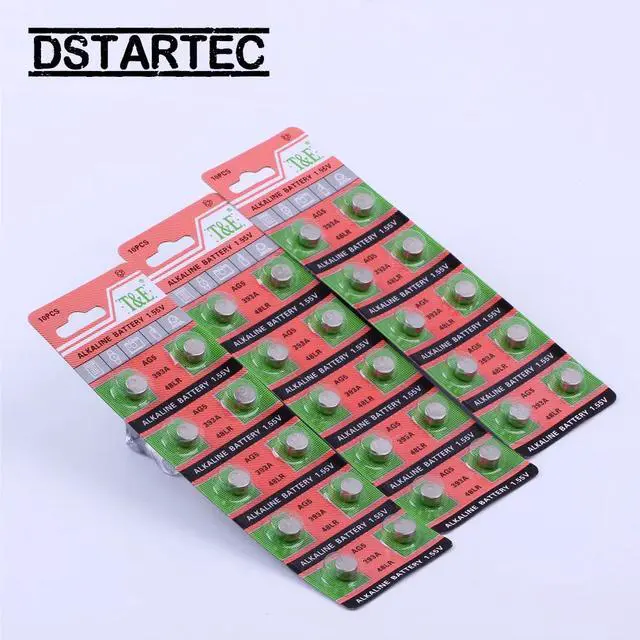 Alt view image 6 of 6 - 10pcs 30mAh 1.55V AG5 AG 5 G5 393A LR48 LR754 15 193 LR48 D309 399 RW28 Button Batteries For Watch Toys Remote Cell Coin Battery