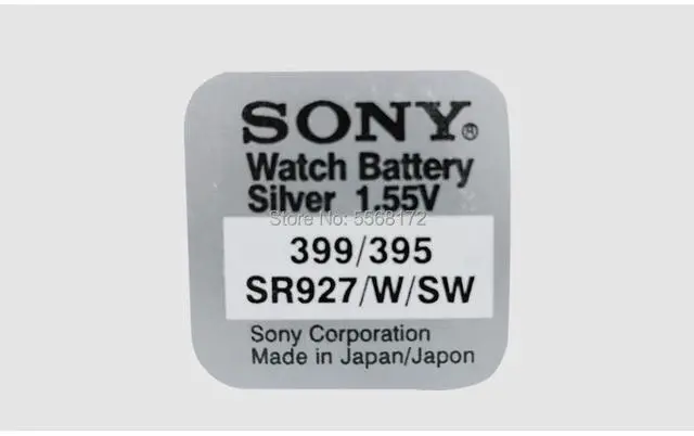 Alt view image 3 of 6 - 10pcs SONY AG7 L927 395 SR57 SR927SW 195 LR927 399 523 610 613 Button Coin Cell Single grain packing 1.55V Long Life