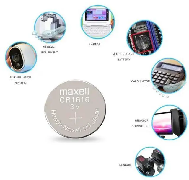 Alt view image 4 of 5 - 2pc Maxell CR1616 DL1616 ECR1616 LM1616 1616 3V Lithium Batteries Cell Button Coin Battery