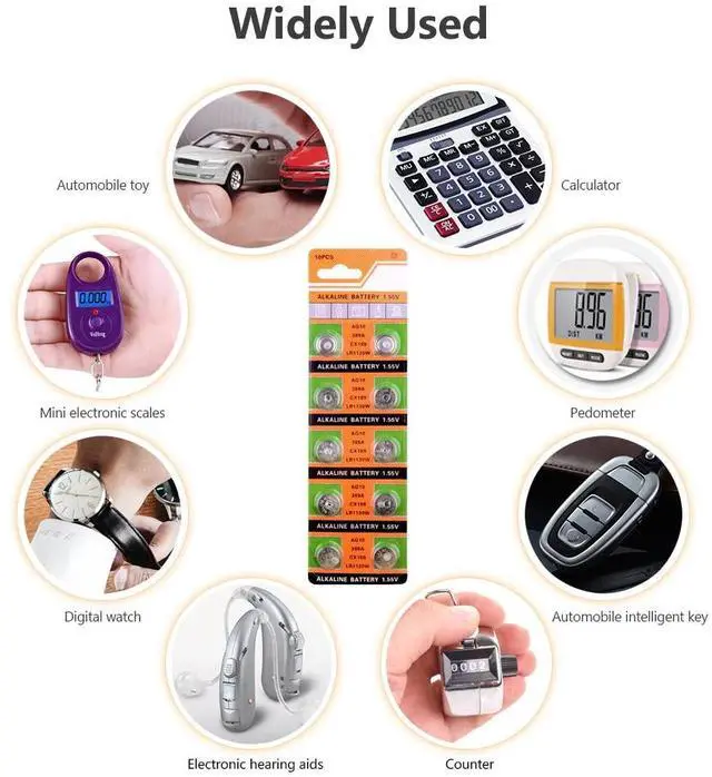 Alt view image 3 of 6 - 20Pcs 1.55V AG10 Button Alkaline Cell 189 389A 390A D189 G10 G10A SR1130 GP89A KA54 L1131 LR1130 LR54 RW89 Coin Battery