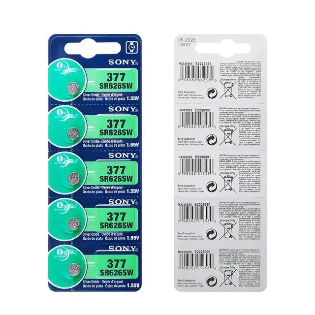 Alt view image 6 of 6 - 2020 10pcs SONY 377 376 177 AG4 SR626SW 626 SR626 V377 AG4 Watch Battery Silver Oxide Button Coin Cell