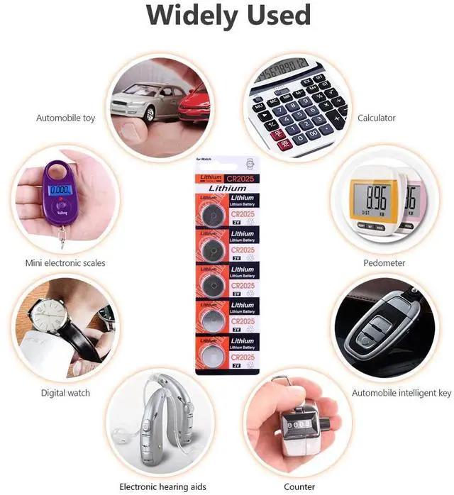 Alt view image 4 of 6 - 2020  Promotional 20x  CR2025 CR 2025 Button Lithium Li Ion Battery BR2025 DL2025 KCR2025 3V Volt Li-ion Watch Clock Battery