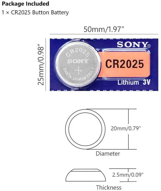 Alt view image 3 of 6 - 1 PC SONY brand battery cr2025 3v button cell coin batteries for watch computer cr 2025 ECR2025 DL2025 ECR2025