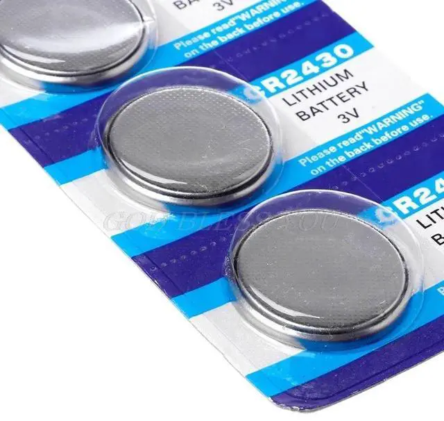 Alt view image 6 of 6 - 5PCS Button Battery CR2430 3V Electronic Lithium Coin Cell Batteries DL2430 BR2430 ECR2430 KL2430 EE6229 Watch Toy Headphone