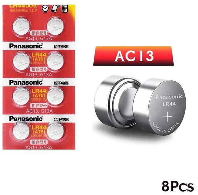 Alt view image 5 of 6 - lr44 Lithium Coin Batteries A76 AG13 8pcs 1.5V Button Cell Battery G13A LR44 LR1154 357A SR44
