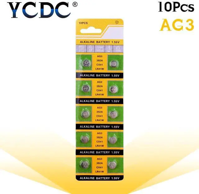 Alt view image 2 of 6 - 10pcs/pack AG3 LR41 392 Button Batteries SR41 192 Cell Coin Alkaline Battery 1.55V L736 384 SR41SW CX41 For Watch Toys Remote